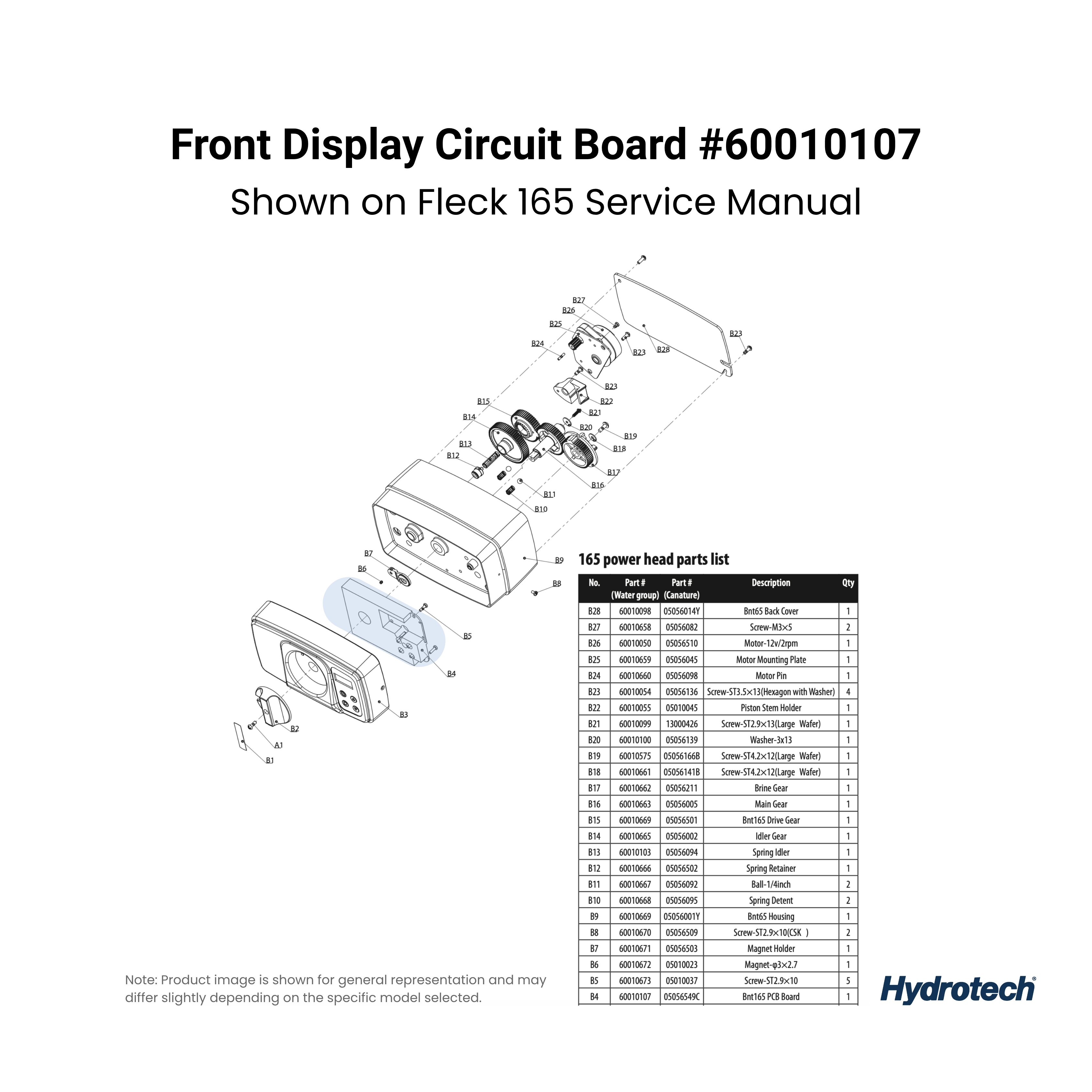 Hydrotech Replacement Front Display Circuit Board