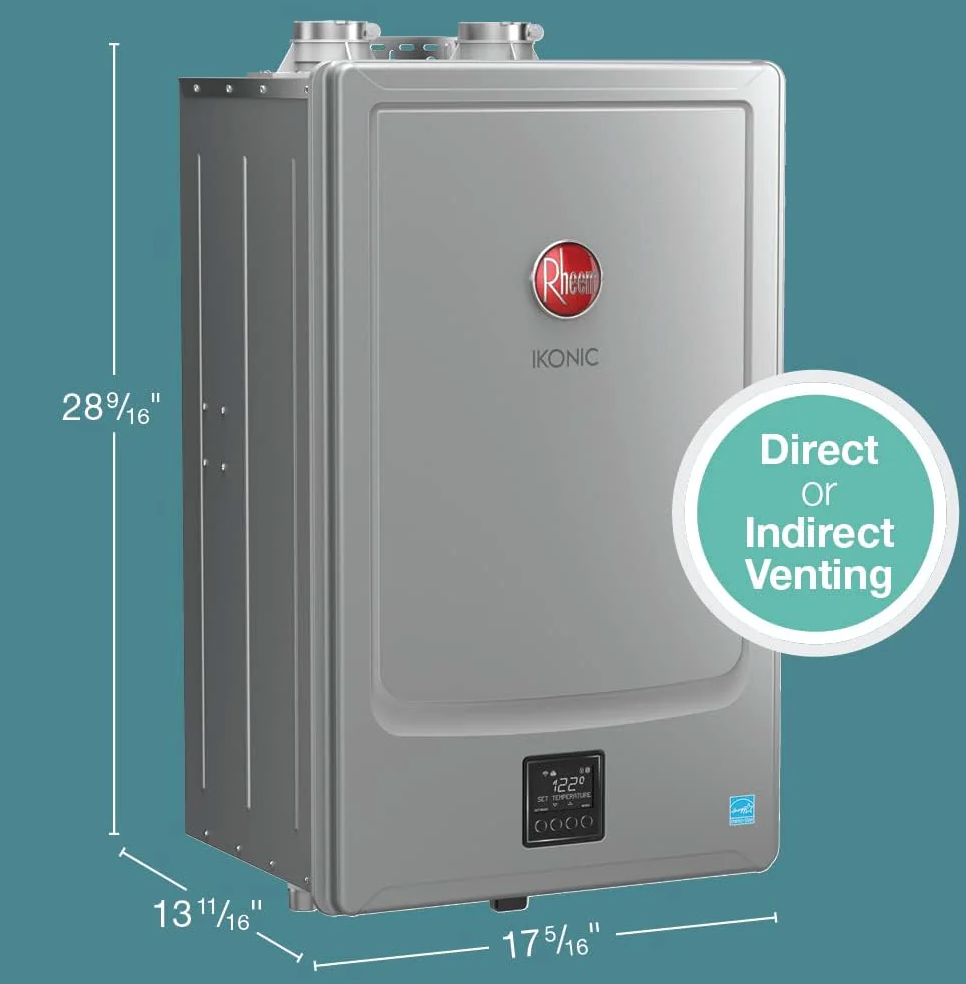 Rheem IKONIC Series Super High Efficiency Condensing Tankless Natural Gas and Liquid Propane Water Heater